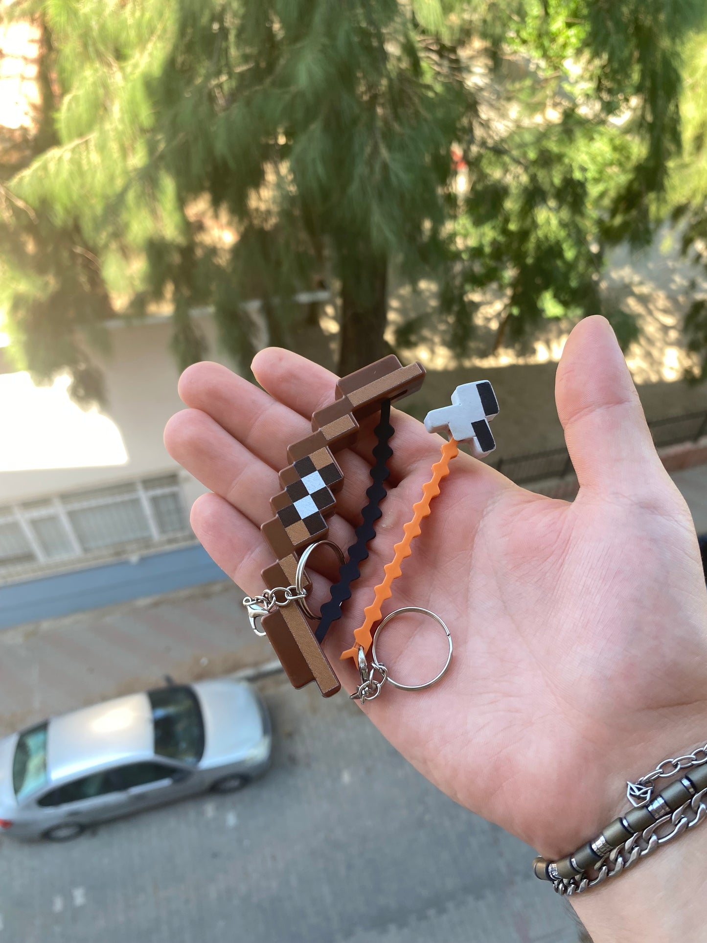 Minecraft Bow + Arrow Keychains